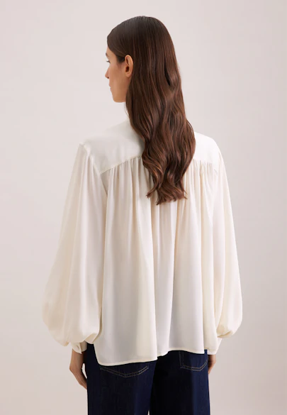 Hemdbluse mit Volumenärmel in Weiß |  Seidensticker Onlineshop