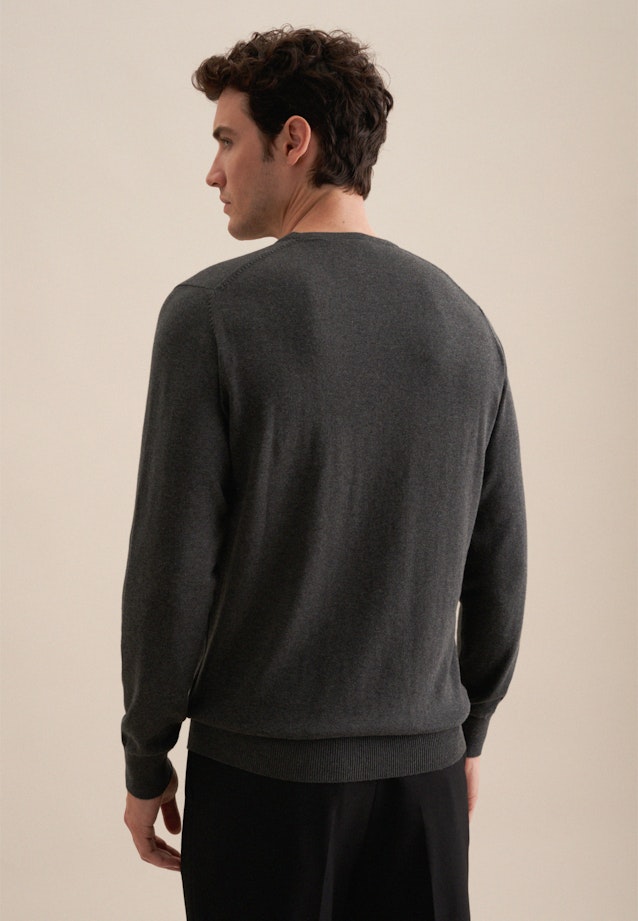 Regular Pullover Uni in Grau |  Seidensticker Onlineshop