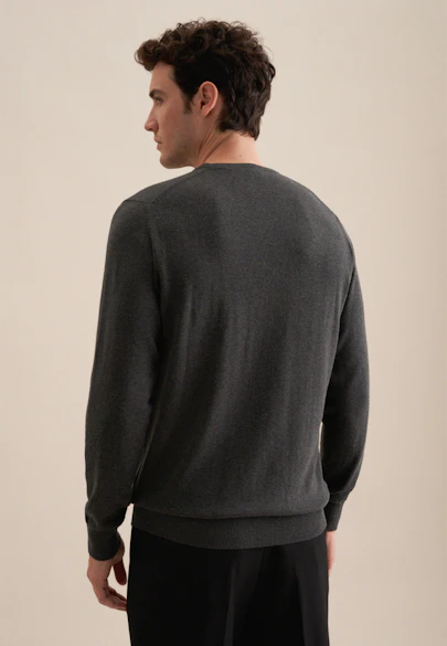 Regular Pull-over Uni in Gris |  Seidensticker Onlineshop