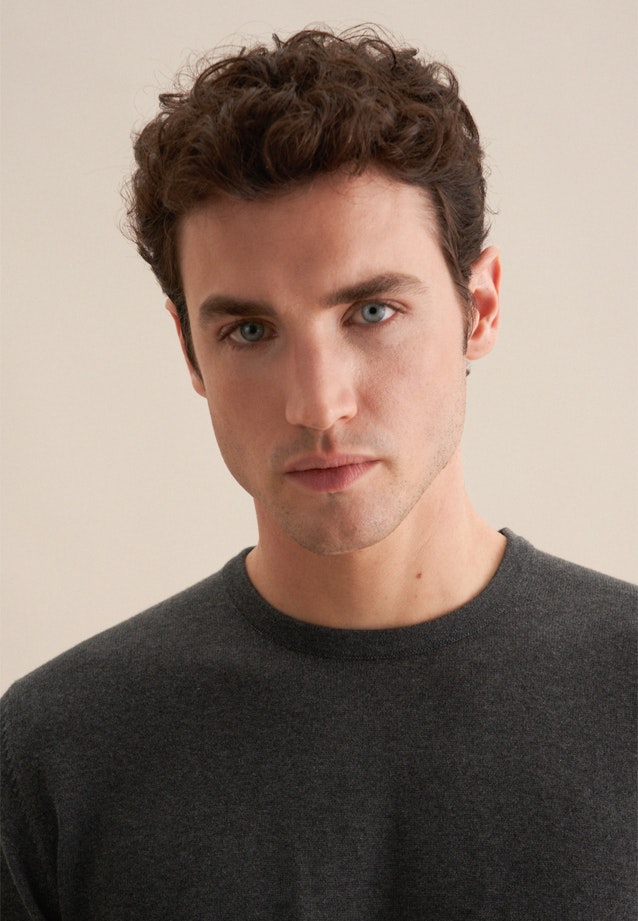 Regular Pullover Uni in Grau |  Seidensticker Onlineshop