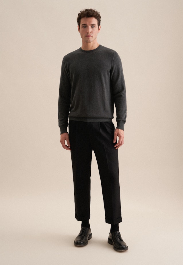 Regular Pullover Uni in Grau |  Seidensticker Onlineshop