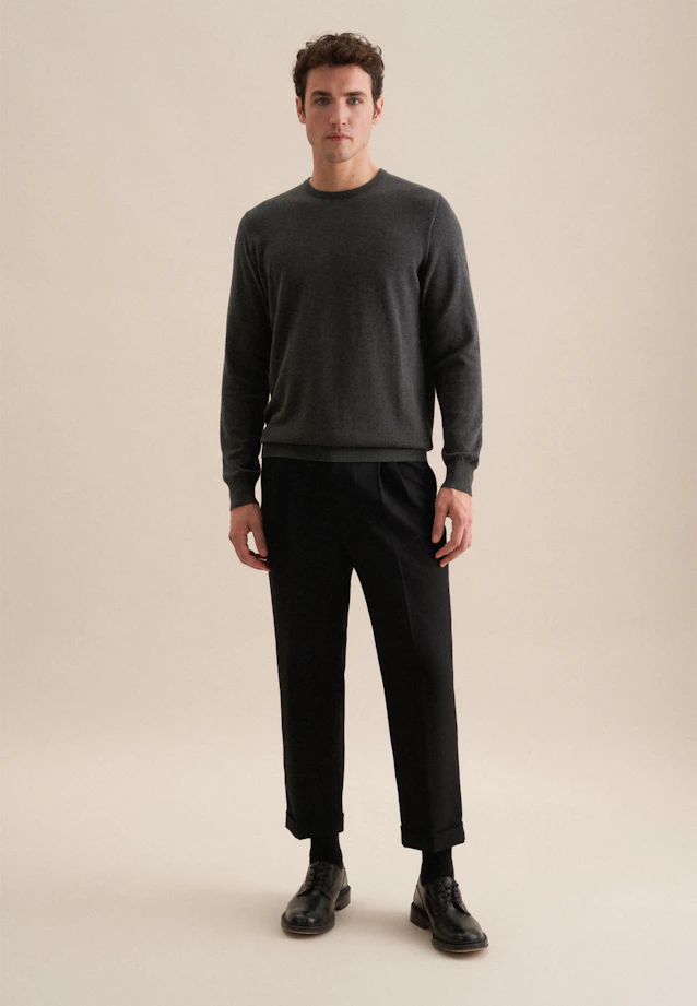 Regular Pull-over Uni in Gris |  Seidensticker Onlineshop
