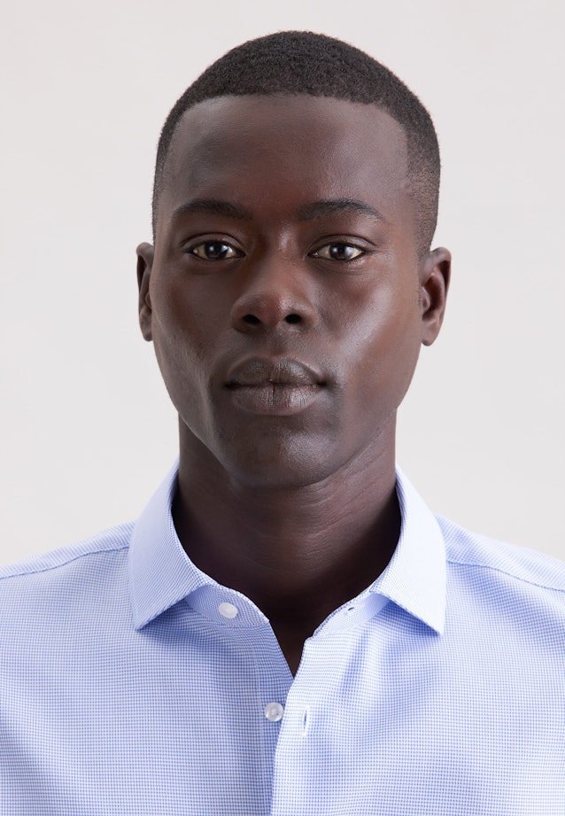 Shaped Business Hemd Struktur in Mittelblau |  Seidensticker Onlineshop