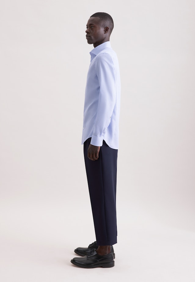 Shaped Business Hemd Struktur in Mittelblau |  Seidensticker Onlineshop