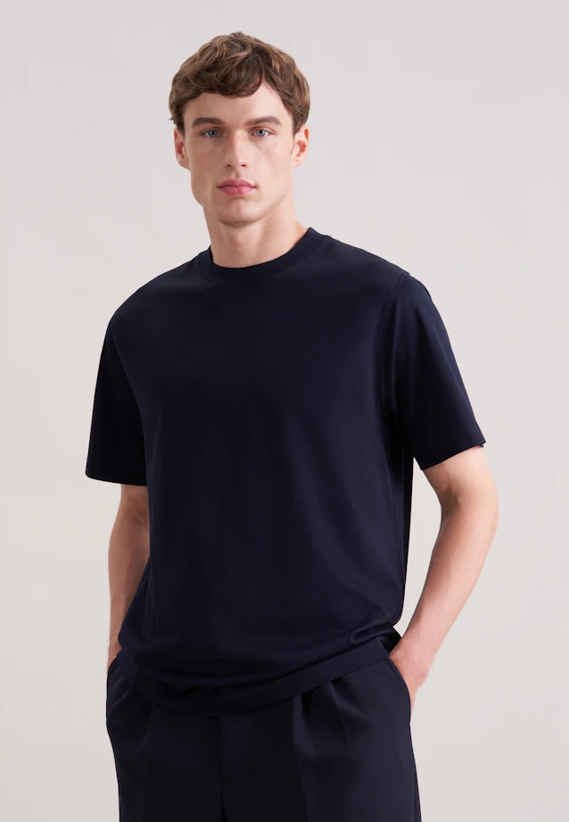 T-Shirt Uni in Dunkelblau |  Seidensticker Onlineshop