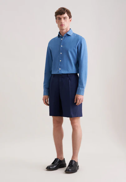 Regular Shorts Uni in Bleu Foncé |  Seidensticker Onlineshop