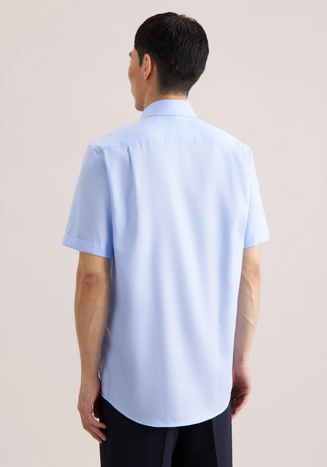 Regular Chemise d'affaires Uni dans Bleu Moyen | Boutique en ligne Seidensticker