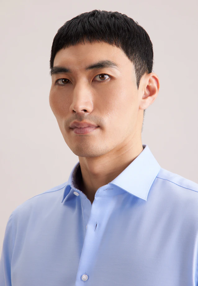 Regular Business shirt Uni in Mittelblau |  Seidensticker Onlineshop