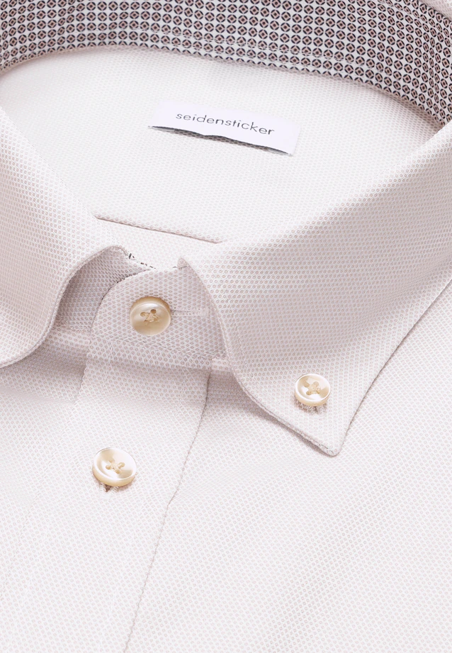 Shaped Business Hemd Struktur in Beige |  Seidensticker Onlineshop