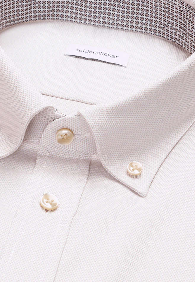 Shaped Business Hemd Struktur in Beige | Seidensticker Onlineshop