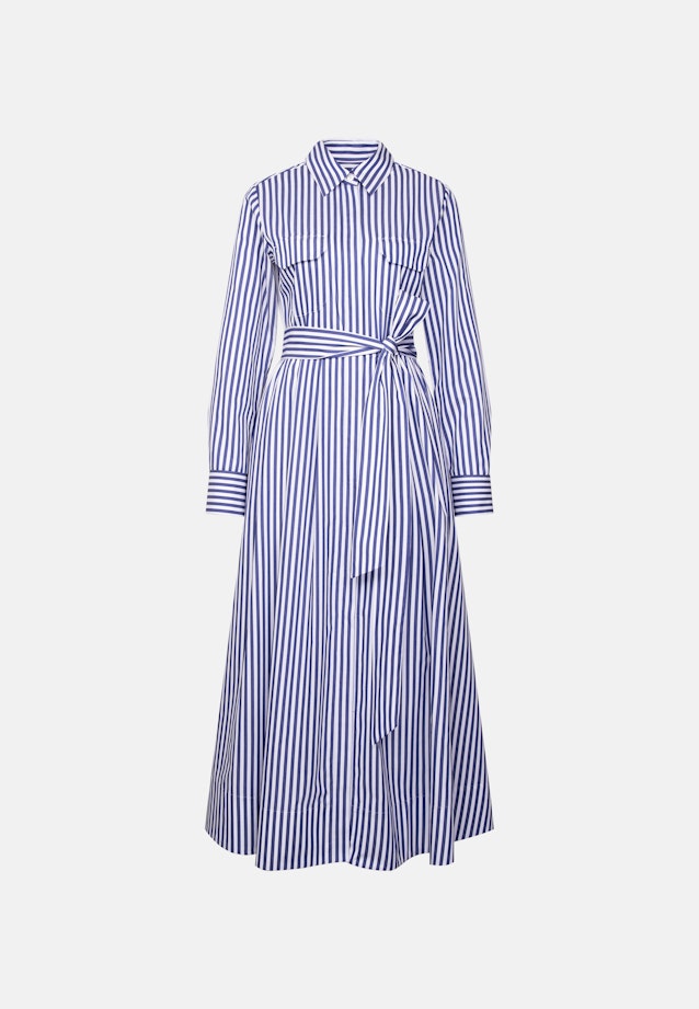 Weit schwingendes Hemdblusenkleid mit Bindegürtel, slim in Mittelblau |  Seidensticker Onlineshop