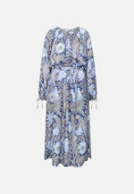 Satiniertes Raglankleid mit Schleifendetails und Taillengürtel in Mittelblau |  Seidensticker Onlineshop