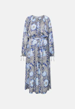 Satiniertes Raglankleid mit Schleifendetails und Taillengürtel in Mittelblau |  Seidensticker Onlineshop