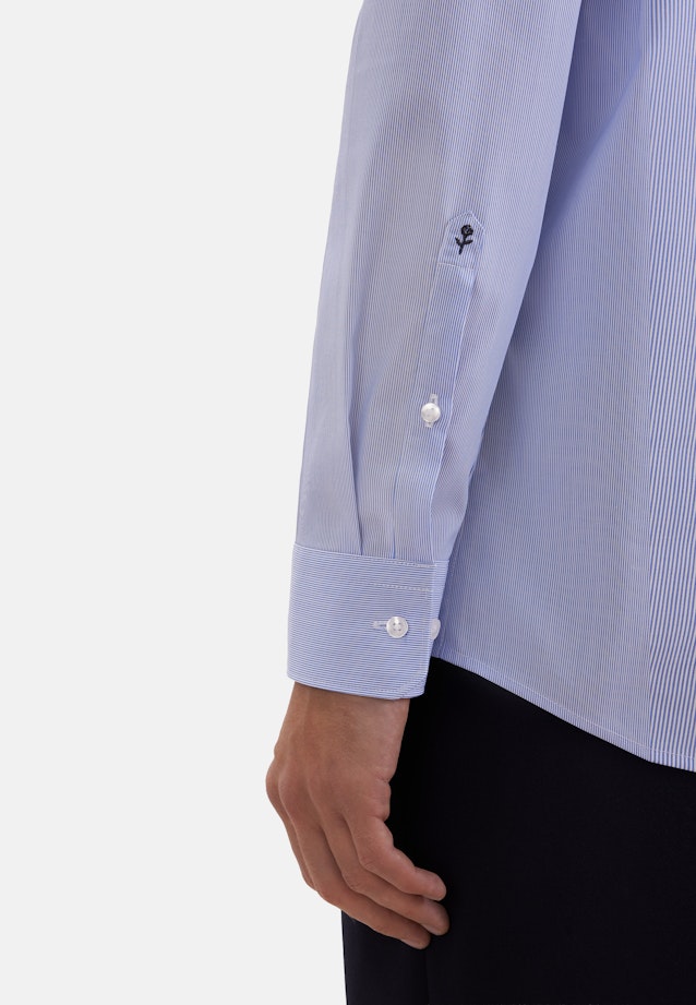 Regular Business Hemd Gestreift in Mittelblau |  Seidensticker Onlineshop
