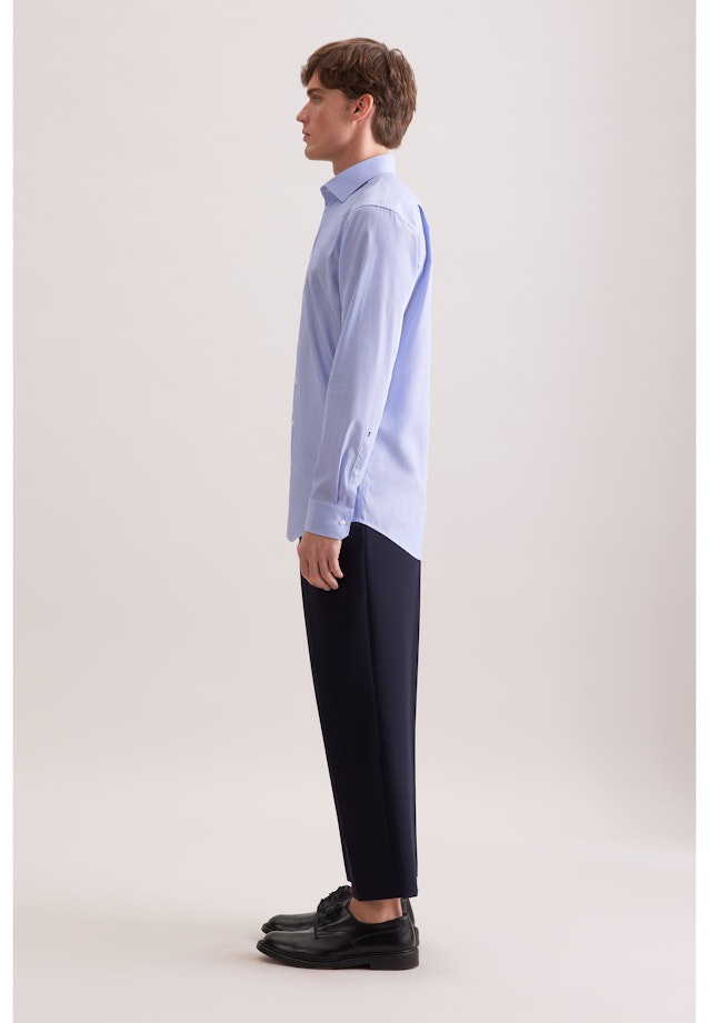 Regular Business Hemd Gestreift in Mittelblau |  Seidensticker Onlineshop