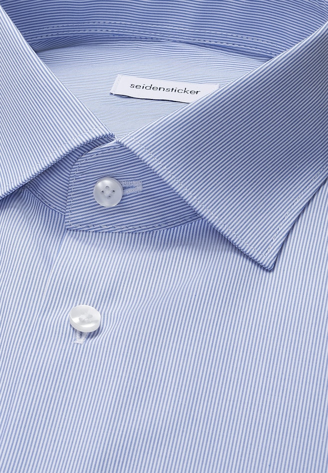 Regular Business Hemd Gestreift in Mittelblau | Seidensticker Onlineshop