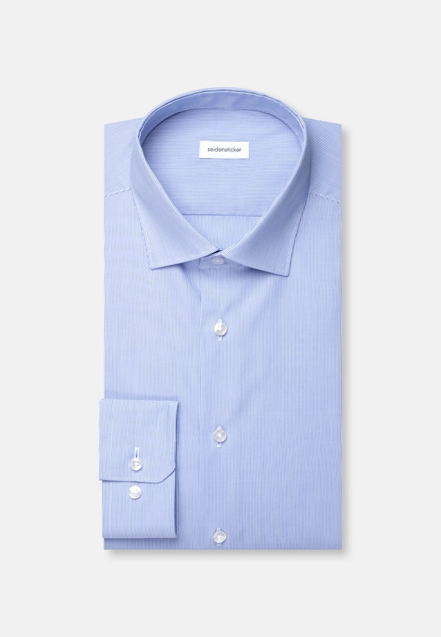Regular Business Hemd Gestreift in Mittelblau |  Seidensticker Onlineshop