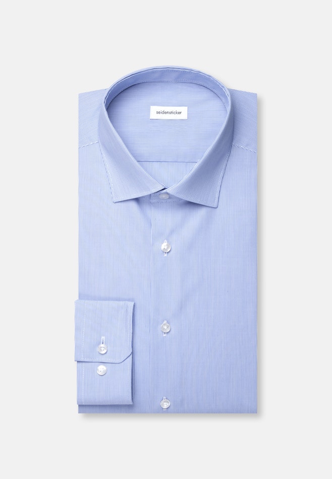 Regular Business Hemd Gestreift in Mittelblau | Seidensticker Onlineshop