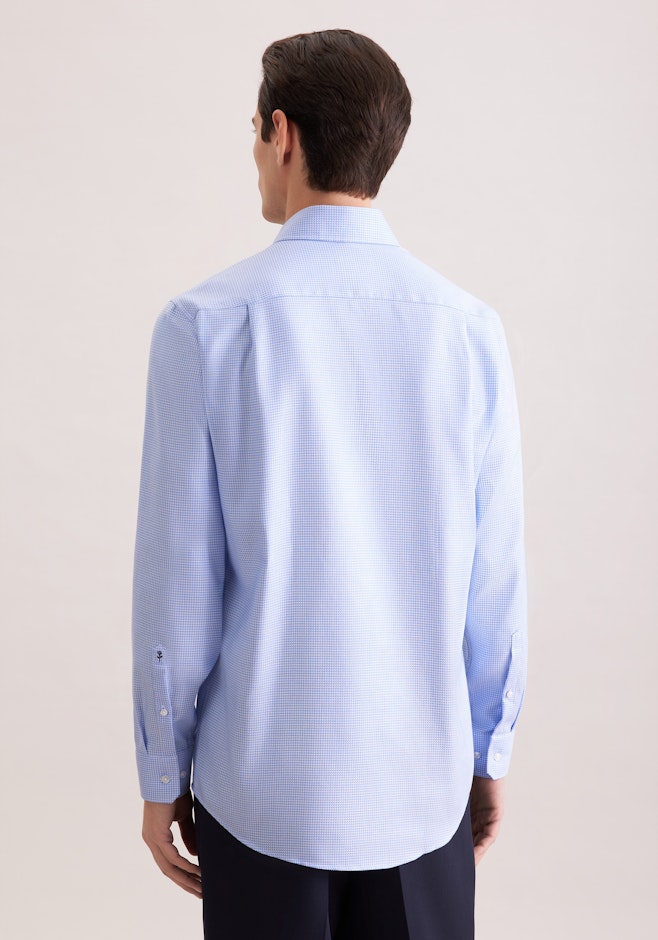 Regular Business Hemd Struktur in Mittelblau | Seidensticker Onlineshop