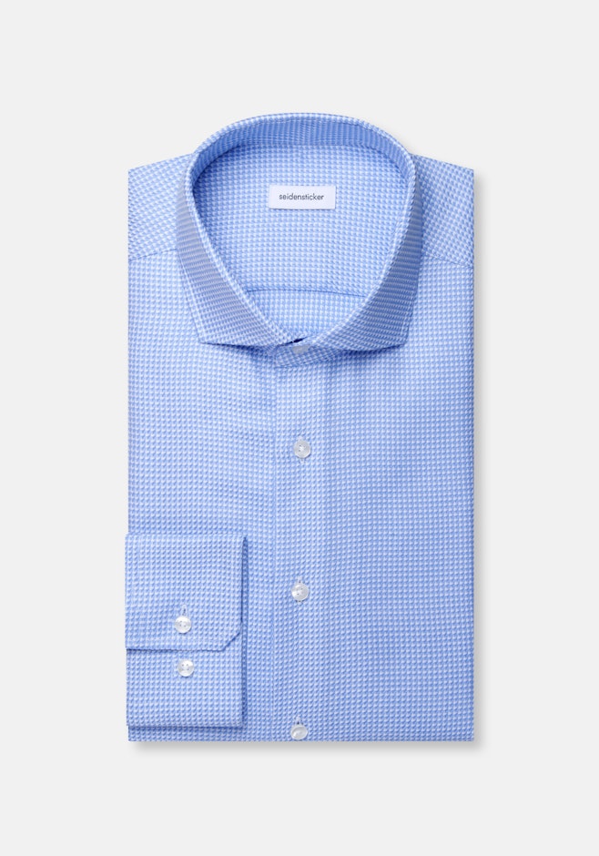 Regular Chemise d'affaires Structure dans Bleu Moyen | Boutique en ligne Seidensticker