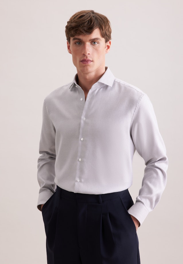 Regular Business Hemd Struktur in Beige |  Seidensticker Onlineshop