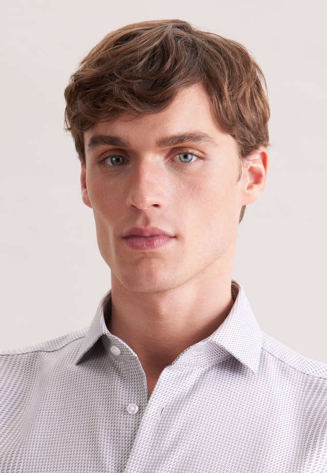 Regular Business Hemd Struktur in Beige |  Seidensticker Onlineshop