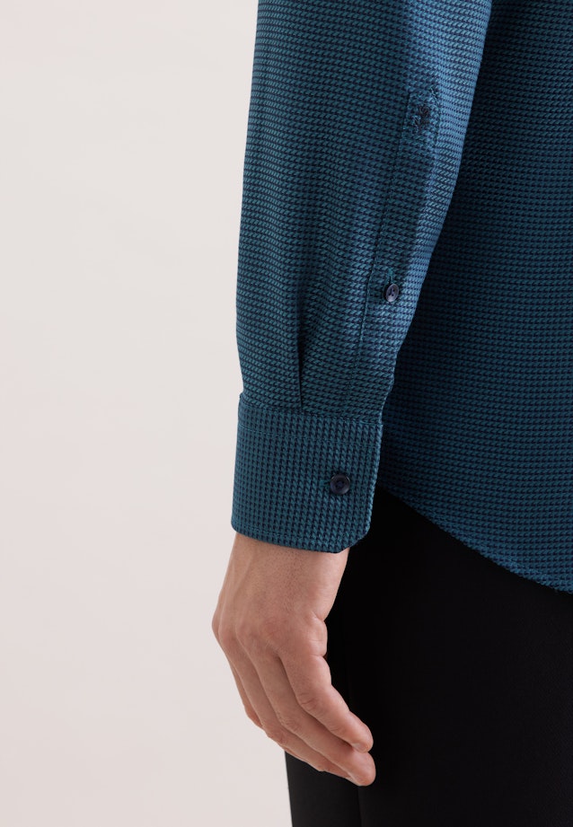 Regular Business Hemd Struktur in Türkis |  Seidensticker Onlineshop