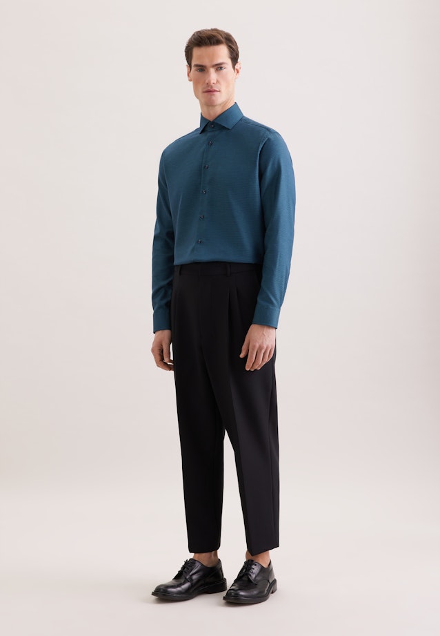 Regular Business shirt Structure in Türkis |  Seidensticker Onlineshop