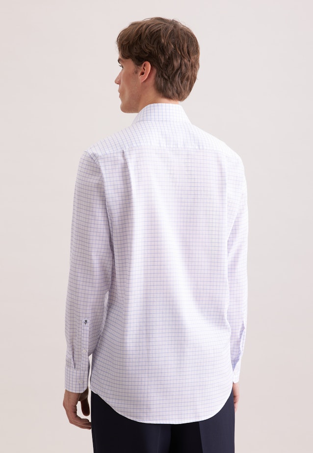 Regular Business shirt Check in Mittelblau |  Seidensticker Onlineshop