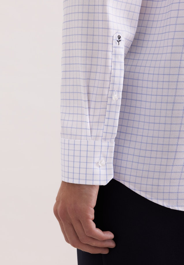 Regular Business shirt Check in Mittelblau |  Seidensticker Onlineshop