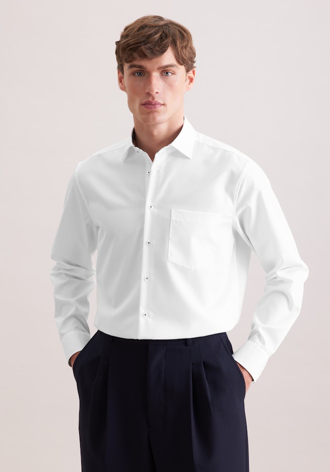 Regular Chemise d'affaires Uni dans Blanc | Boutique en ligne Seidensticker
