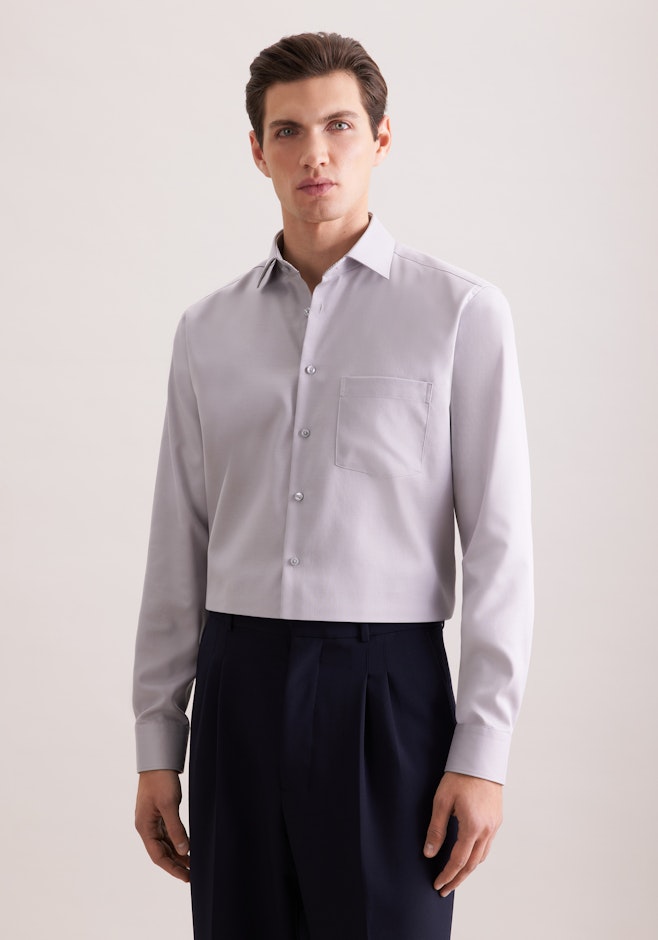 Regular Chemise d'affaires Structure dans Gris | Boutique en ligne Seidensticker