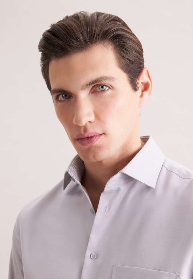 Regular Business shirt Structure in Grey |  Seidensticker Onlineshop