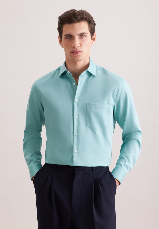 Regular Business Hemd Struktur in Türkis |  Seidensticker Onlineshop
