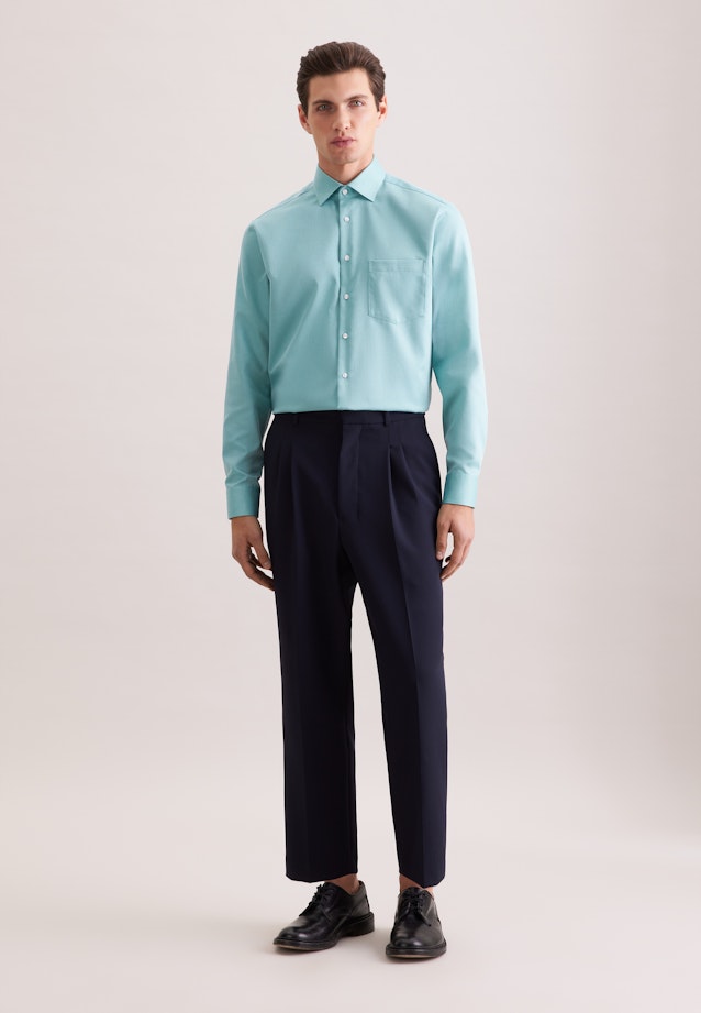 Regular Business Hemd Struktur in Türkis |  Seidensticker Onlineshop