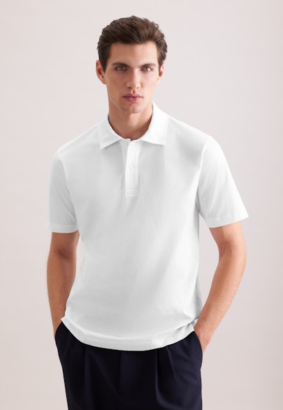 Regular Polo Uni in Blanc |  Seidensticker Onlineshop