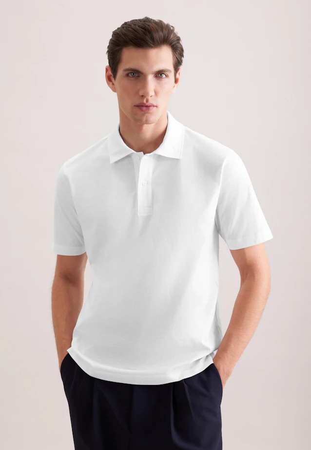Regular Polo Uni in Weiß |  Seidensticker Onlineshop