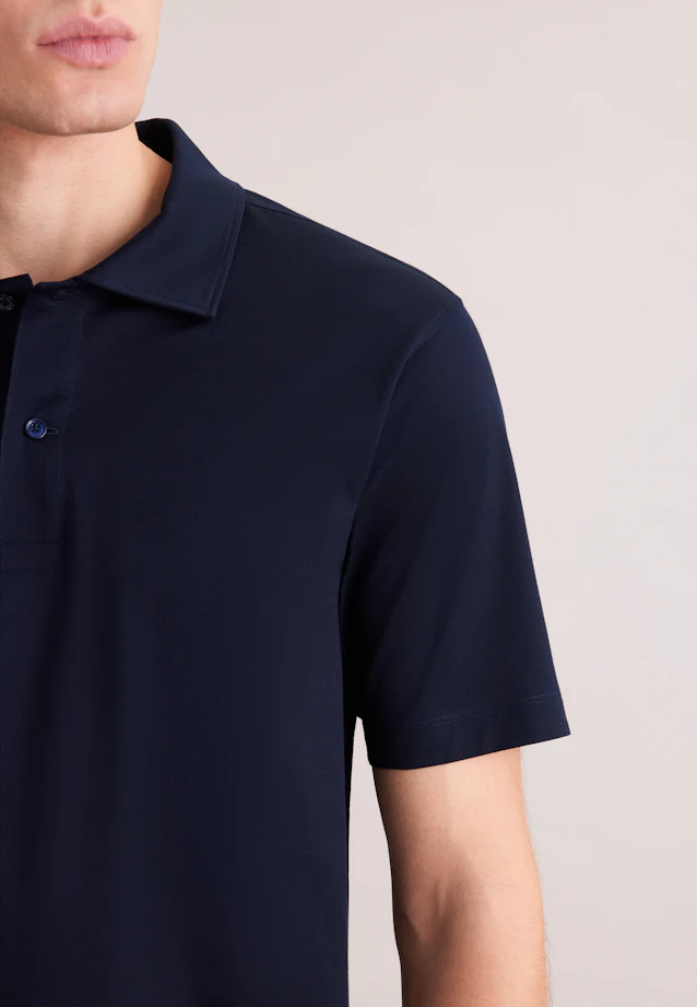 Regular Polo Uni in Bleu Foncé |  Seidensticker Onlineshop