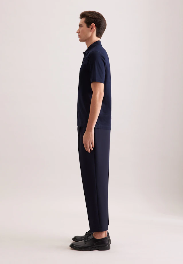 Regular Polo Uni in Bleu Foncé |  Seidensticker Onlineshop