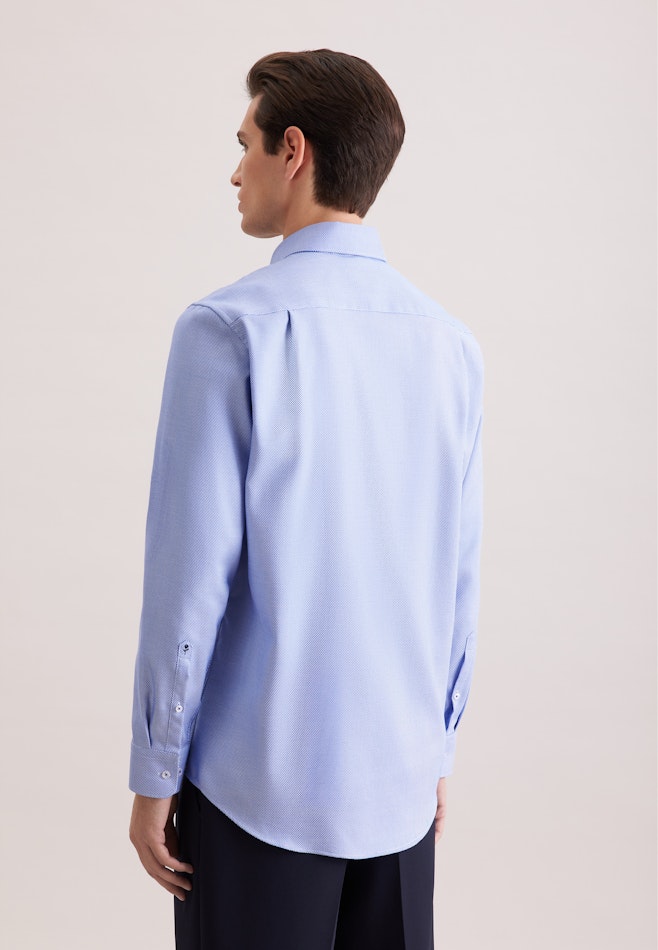 Regular Business Hemd Struktur in Mittelblau | Seidensticker Onlineshop