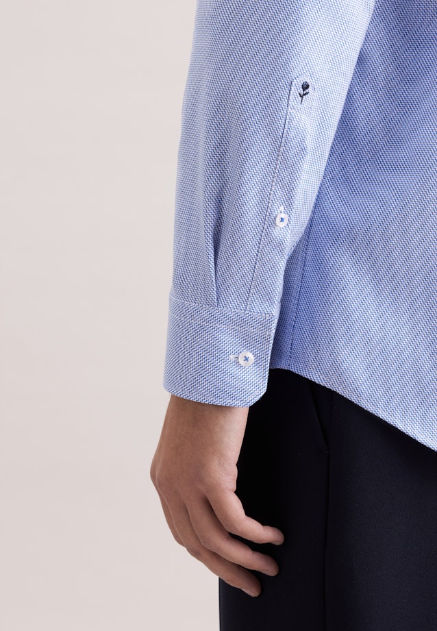 Regular Business Hemd Struktur in Mittelblau |  Seidensticker Onlineshop