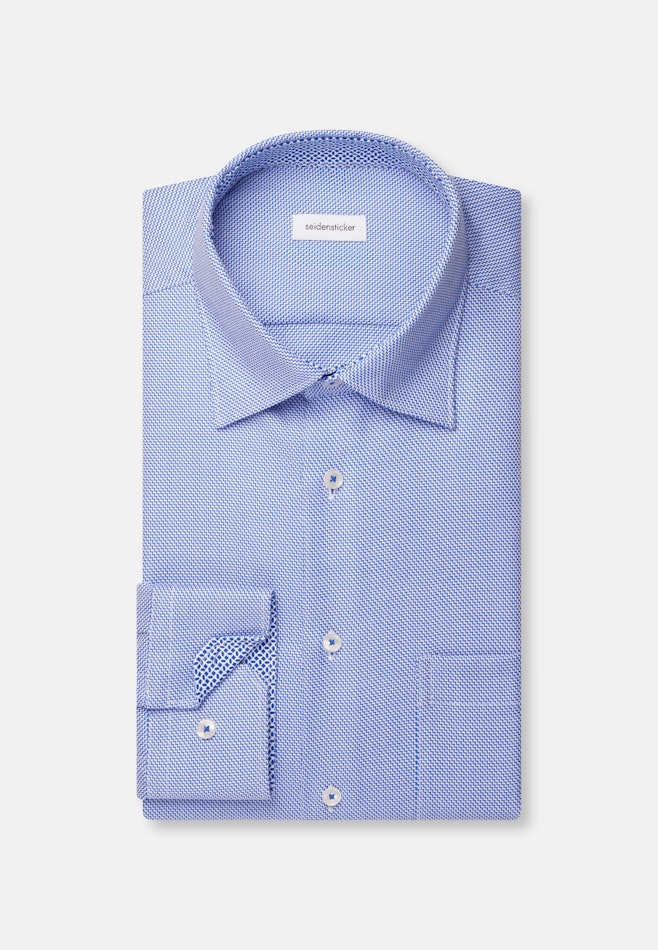 Regular Business Hemd Struktur in Mittelblau | Seidensticker Onlineshop