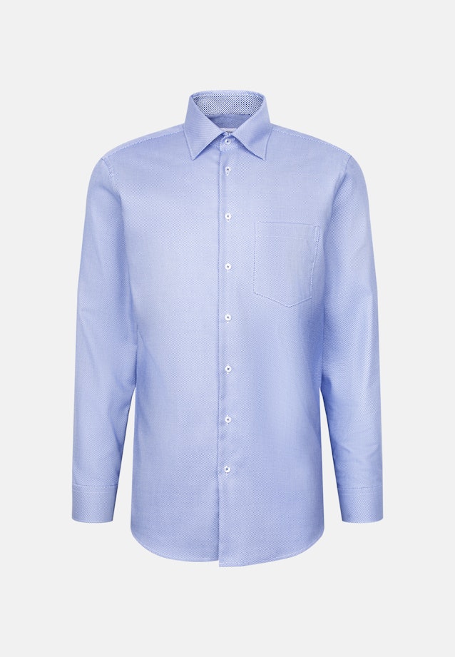 Regular Business Hemd Struktur in Mittelblau |  Seidensticker Onlineshop