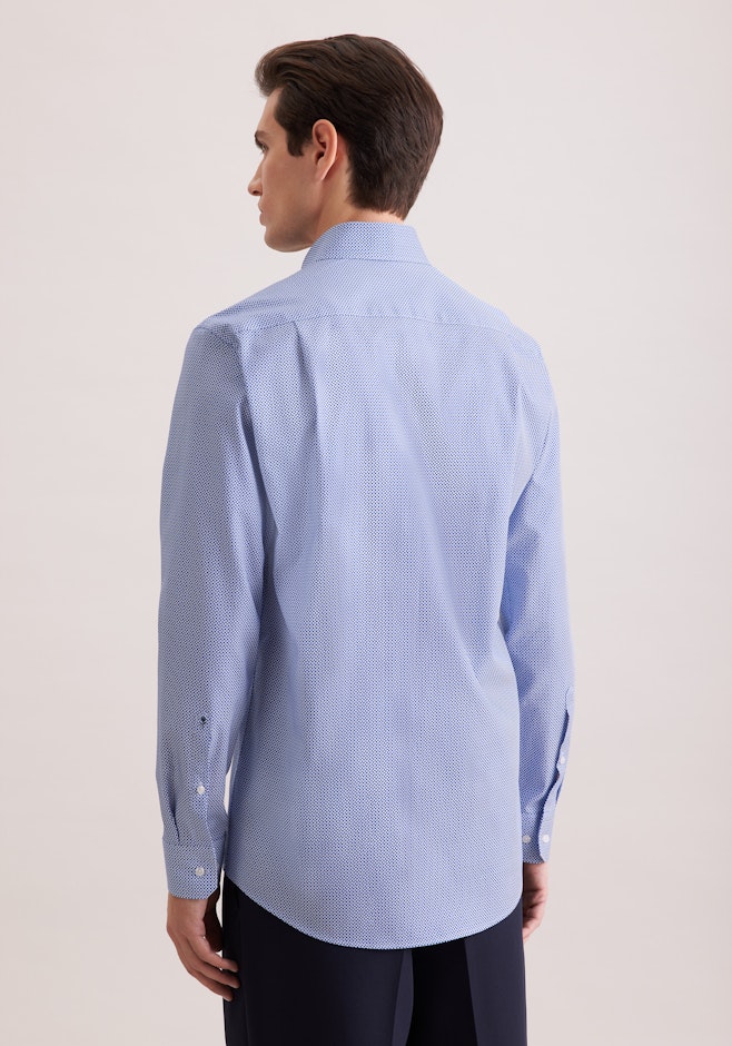 Regular Chemise d'affaires Imprimé dans Bleu Moyen | Boutique en ligne Seidensticker