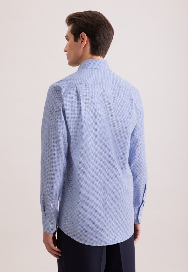 Regular Business shirt Print in Mittelblau | Seidensticker online shop