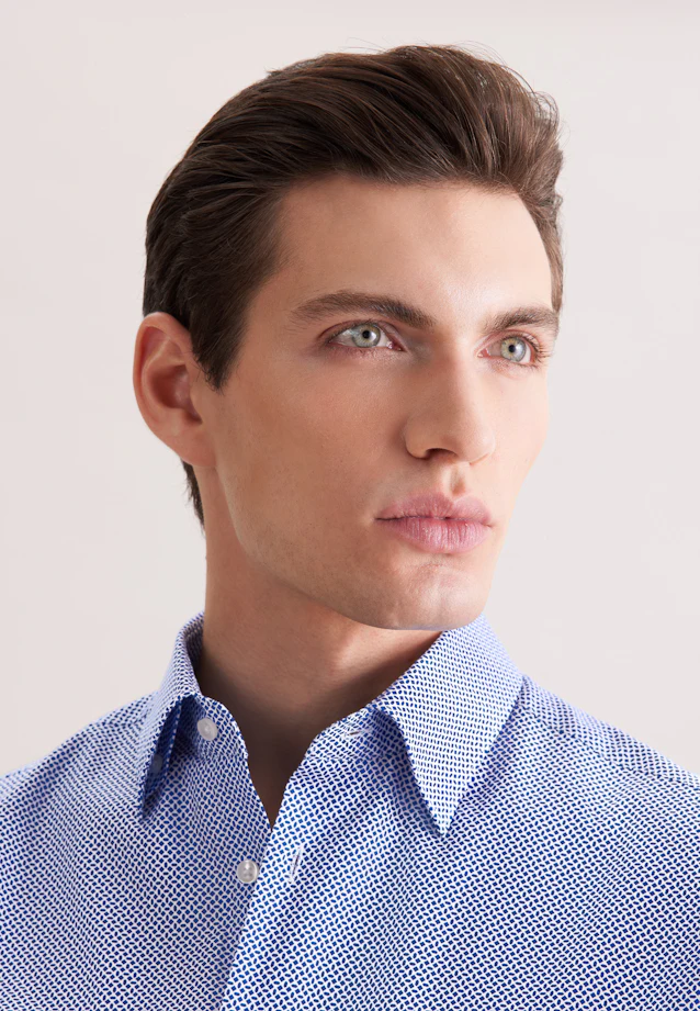 Regular Chemise d'affaires Imprimé in Bleu Moyen |  Seidensticker Onlineshop