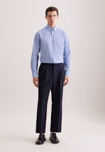 Regular Business Hemd Druck in Mittelblau |  Seidensticker Onlineshop