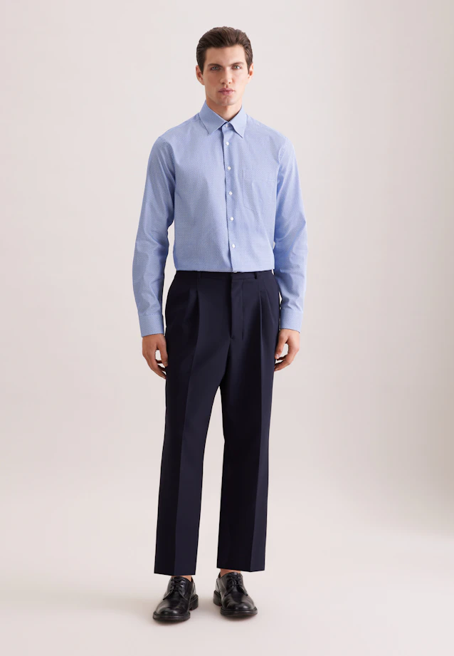 Regular Chemise d'affaires Imprimé in Bleu Moyen |  Seidensticker Onlineshop