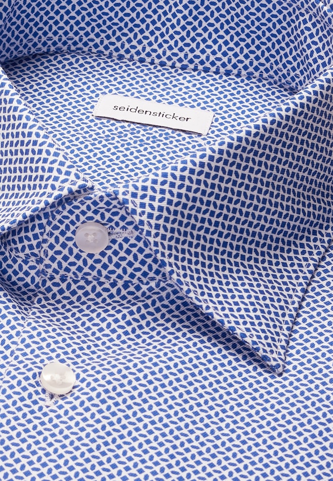 Regular Business shirt Print in Mittelblau | Seidensticker online shop