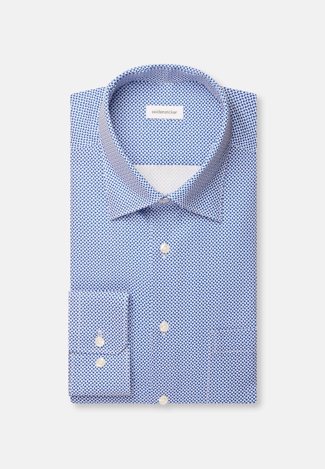 Regular Business shirt Print in Mittelblau | Seidensticker online shop